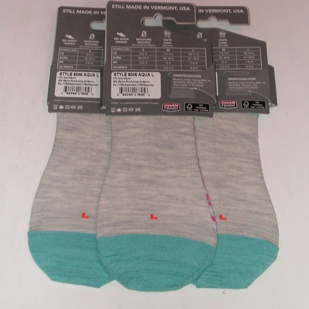 3 Pairs Darn Tough Topless Sunbaked No Show Socks Women's Large 10 - 11.5 - Picture 3 of 4